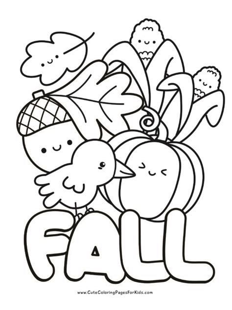 16 Fall Coloring Pages (Free Printable PDF Downloads) - Cute Coloring ...