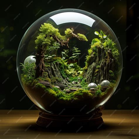Premium AI Image | Micro Jungle An enchanting realm of thriving moss