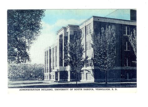 Old postcard. Administration Building, University of South Dakota ...