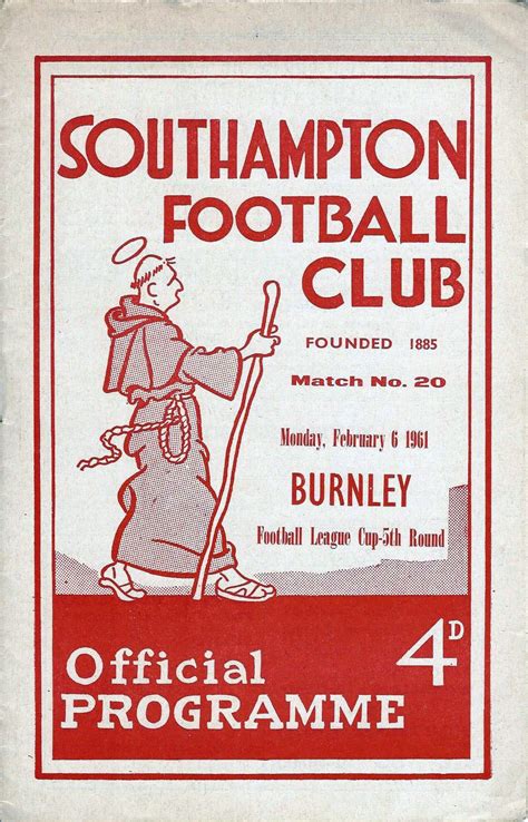 Southampton Vs Burnley February 6 1961 SportsPaper Wiki