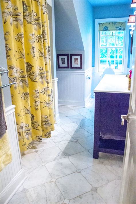 Gray And Yellow Bathroom Tile And Bead Board Wall Complete Custom Tiling