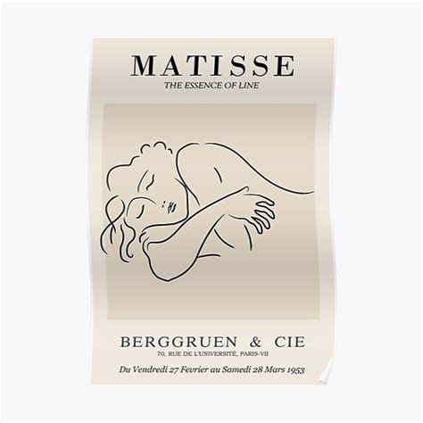 Henri Matisse The Essence Of Line Sleeping Nude Woman Poster By