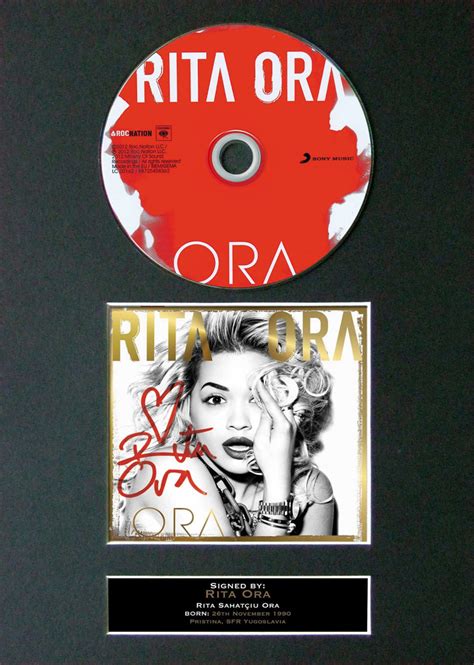 RITA ORA Ora Album Signed CD COVER MOUNTED A4 Autograph Print 21 – The ...