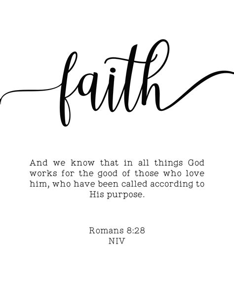 FAITH Word Art, Christian Word Art, Bible Verse NIV, Romans 8:28, Wall Art, Minimalistic Word ...