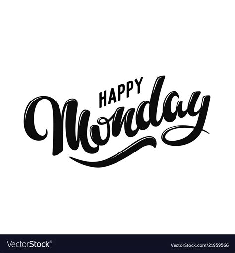 Happy Monday Hand Drawn Lettering Style Royalty Free Vector