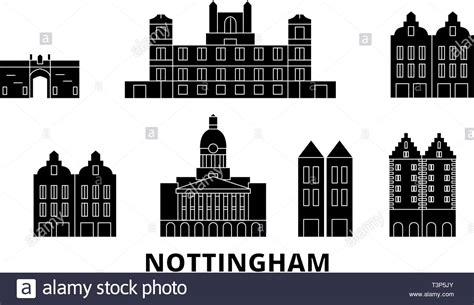 United Kingdom Nottingham Flat Travel Skyline Set United Kingdom