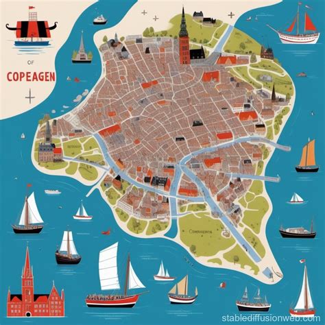 Copenhagen Tourist Sites Map Stable Diffusion Online