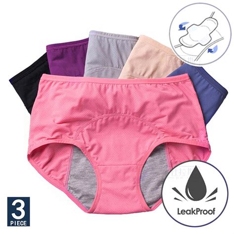 Buy 3pcs Leak Proof Menstrual Panties Physiological Pants Women