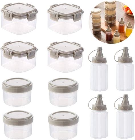 Stuks Mini Plastic Saus Knijpen Fles Salade Dressing Container