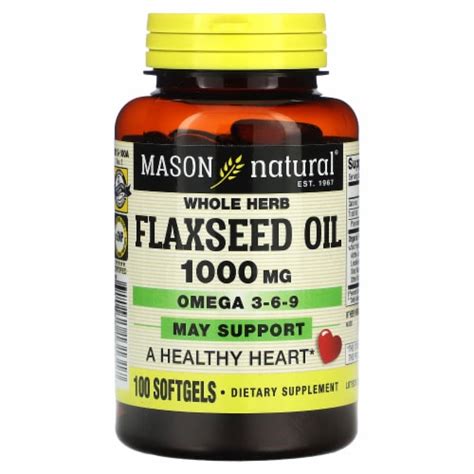 Flax Seed Oil 1000mg Omega 3 6 9 Softgels 1 King Soopers