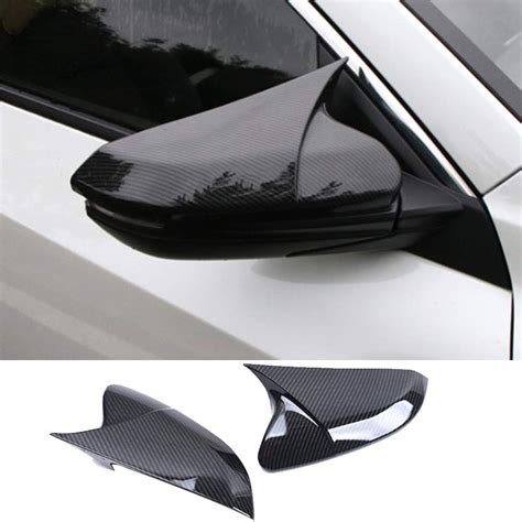 Xiter Abs Carbon Fiber Style Cow Horn All Inclusive Rearview Mirror Cover Door Side