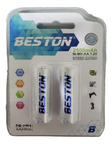 Bateria Pila Recargable Beston Aa X2 2500 Mah 1 2v Aa Hr06 Cuotas