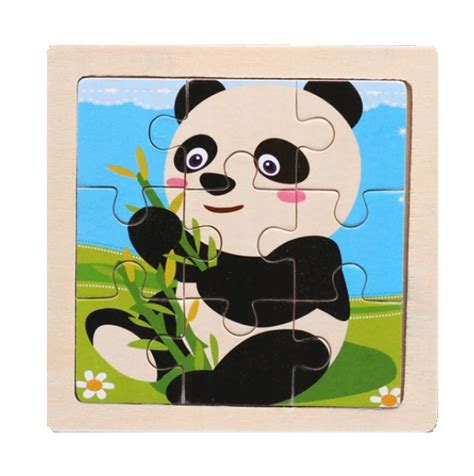 PUZZLE DREWNIANE EDUKACYJNE UKŁADANKA PANDA 13112630716 Allegro pl