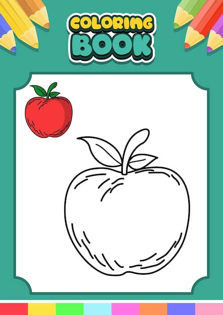 Premium Vector | Coloring book for kids apple vector