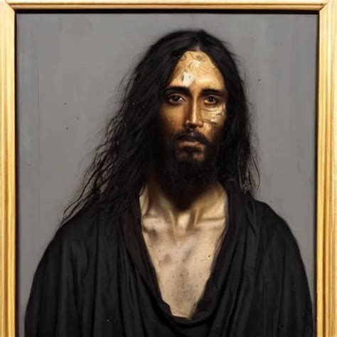 A Portrait Of Jesus Wearing Virgil Abloh And Jerry Stable Diffusion