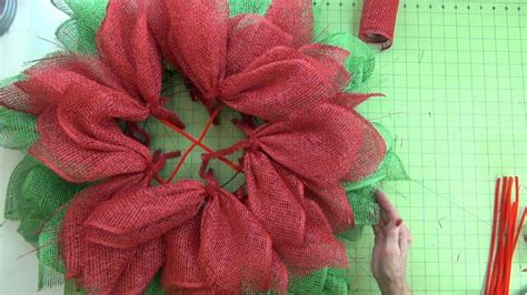 Poly Burlap Poinsettia Flower Wreath Tutorial Poinsettia Wreath