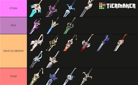 Genshin Impact (Swords) Tier List (Community Rankings) - TierMaker