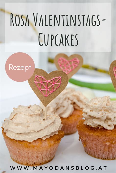 Rezept F R Rosa Valentinstags Cupcakes Mit Diy Herz Caketopper