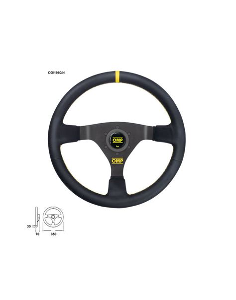 Omp Wrc Semi Moved Steering Wheel Black Smooth Leather