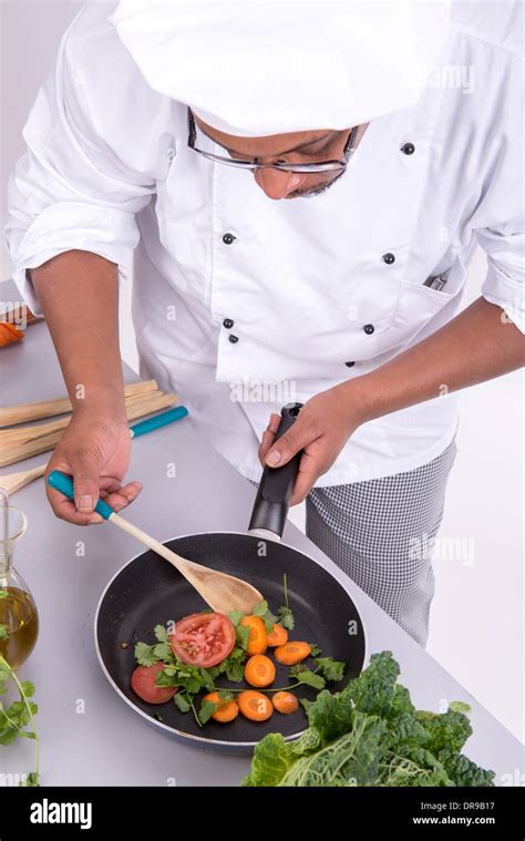 Male Chef With Fruits And Vegetables Cooking Stock Photo Alamy