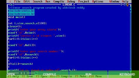 Linear Search Program In C Sequential Search In C YouTube