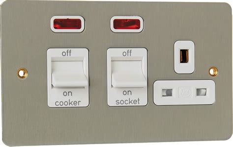 Mk Edge K14361brcw 45a Cooker Switch Socket Brushed Chrome