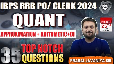 IBPS RRB PO CLERK 2024 QUANT APPROXIMATION ARITHMETIC DI TOP