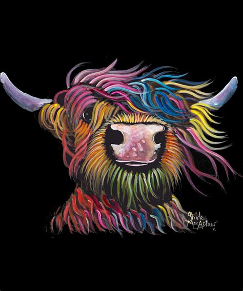 Scottish Hairy Highland Cow Rock A Billy By Shirley Macarthur Classic T