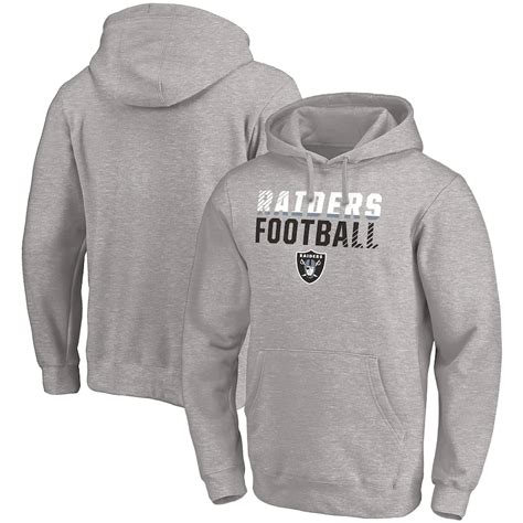 Mens Las Vegas Raiders Heathered Gray Fade Out Pullover Hoodie