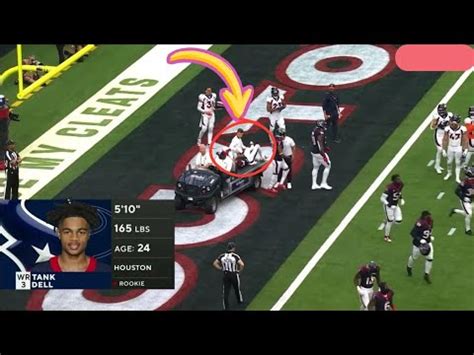 Tank Dell Freak Leg Injury Video Texans WR Tank Dell Carted Off After