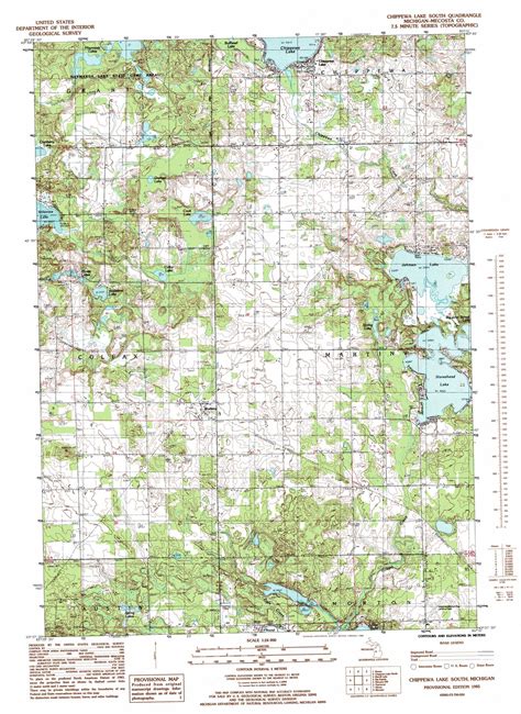 Chippewa Lake South Topographic Map 124000 Scale Michigan