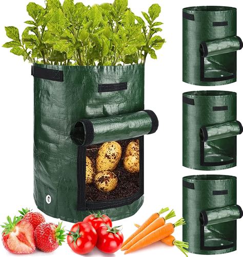 Amazon Jjgoo Potato Grow Bags Pack Gallon With Flap And