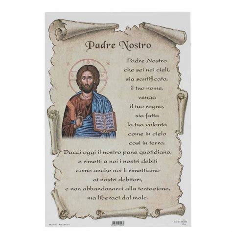 Pergamino con oración Padre Nuestro 17x25 cm 7000115