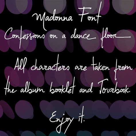 Madonna Confessions On A Dance Floor Font Full