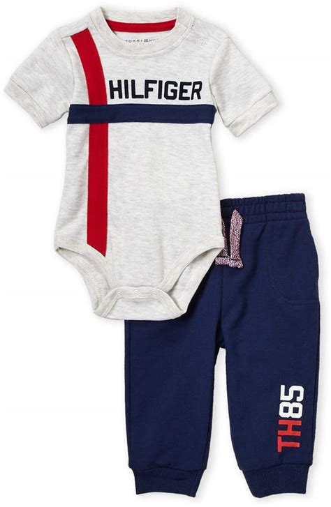 Tommy Hilfiger Newborn Boys Two Piece Bodysuit And Jogger Set Newborn