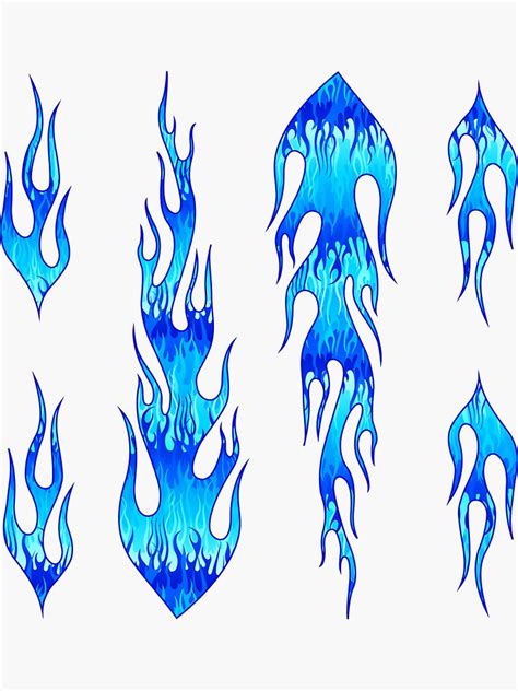 Blue Hot Rod Flames Sticker By Wickedrefined Nicole Demereckis Artofit