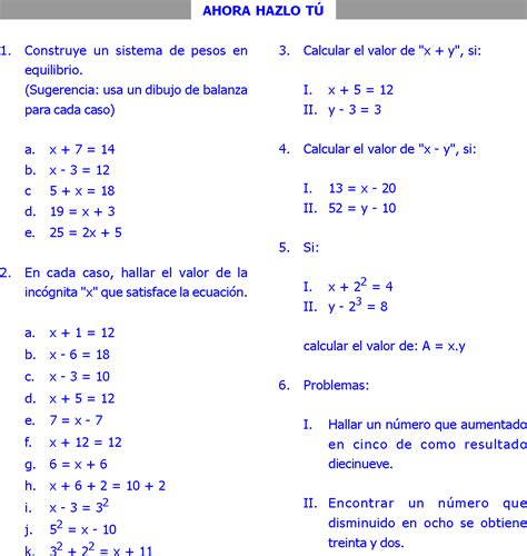 RESOLUCION DE ECUACIONES ELEMENTALES EJERCICIOS RESUELTOS PDF