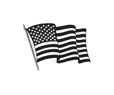 Free American Flag Clip Art in Black and White | Patriotic Vector Images