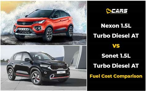 Tata Nexon Diesel Vs Kia Sonet Diesel Comparison - Mileage, Fuel Cost