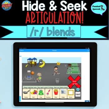 Hide Seek Articulation R Blends Boom Cards Distance Learning