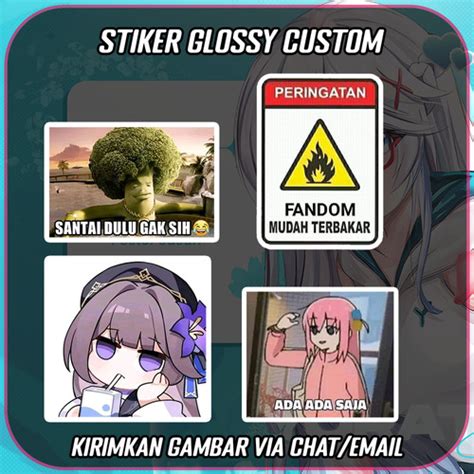 Jual Stiker Glossy Custom Meme, Gambar Bebas, Anime Untuk Di HP Laptop ...