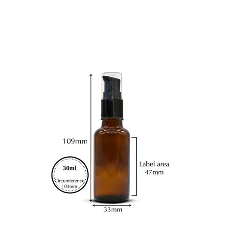 30ml Amber Glass Serum Bottle With Black Lotion Pump Some Bottle