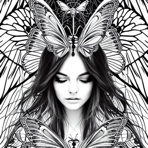 Mystic Girl With Butterfly Wings In Jungle Graphic · Creative Fabrica