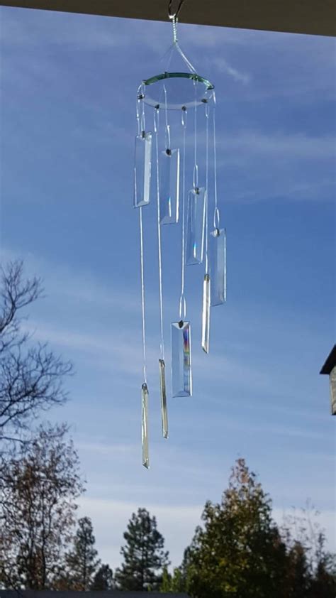 Beveled Glass Windchime Etsy