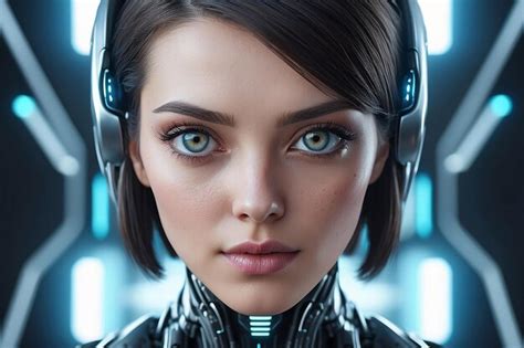 Premium Photo Closeup Of Futuristic Female Android In Detailed Portrait Hinting At The Coming