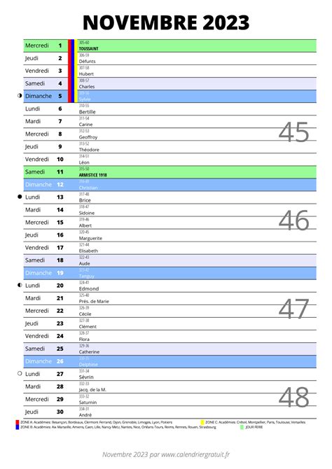 Calendrier Novembre Calendriergratuit Fr