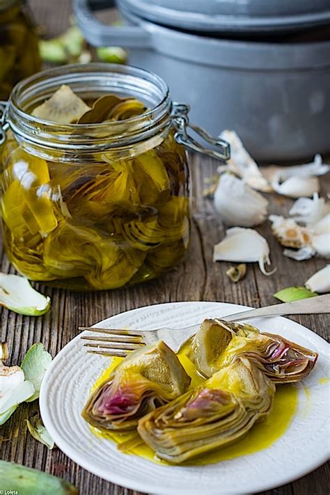 Alcachofas con laurel en aceite de oliva Conservas para todo el año