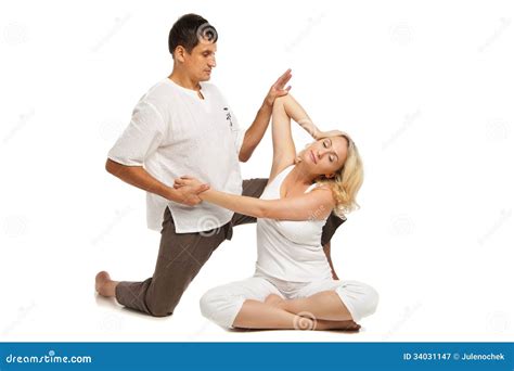 Female Receiving Traditional Thai Massage Stock Image Image Of Relax