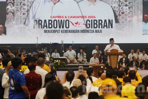 Foto Deklarasi Pasangan Prabowo Gibran Maju Pilpres 2024 Di Indonesia Arena