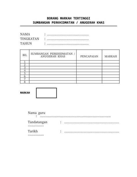 DOC Borang Bonus Penilaian Kokurikulum DOKUMEN TIPS